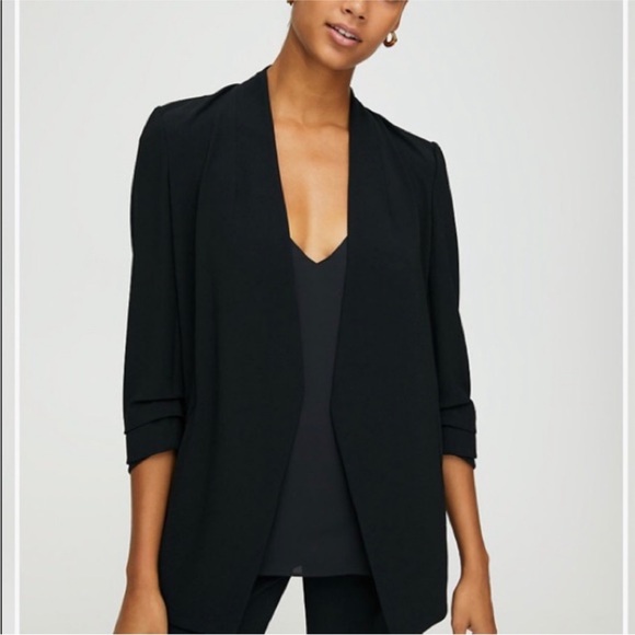Babaton Jackets & Blazers - Aritzia Babaton Power Blazer Black Open-Front Women's Blazer Jacket size 2